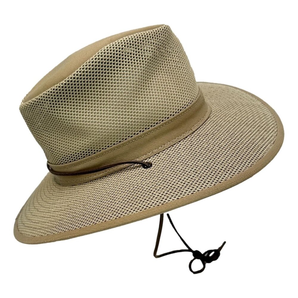 Henschel Mens Hat Aussie Breathable Size S Tan Canvas USA Holiday Sun Travel‎